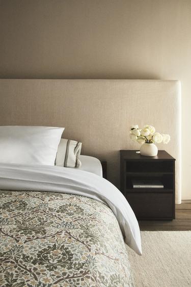 MORRIS & CO. LEAVES COTTON SATEEN DUVET COVER - Green by Zara