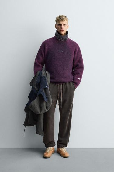 KNITTED JOGGERS WITH SIDE TAPING X SR_A - Navy blue by Zara