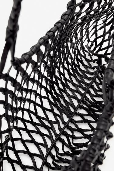 LIMITED EDITION BRAIDED LEATHER MAXI TOTE BAG - Black by Zara - Image 4