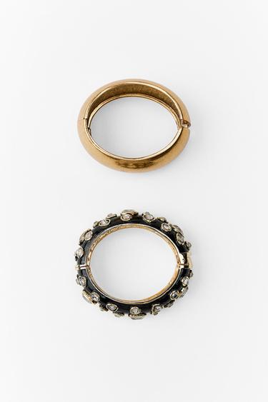 PACK OF RHINESTONE BRACELETS - Golden by Zara - Image 1