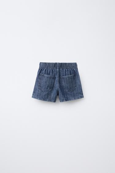 SHORT EN JEAN À RAYURES - rayures de Zara - Image 1