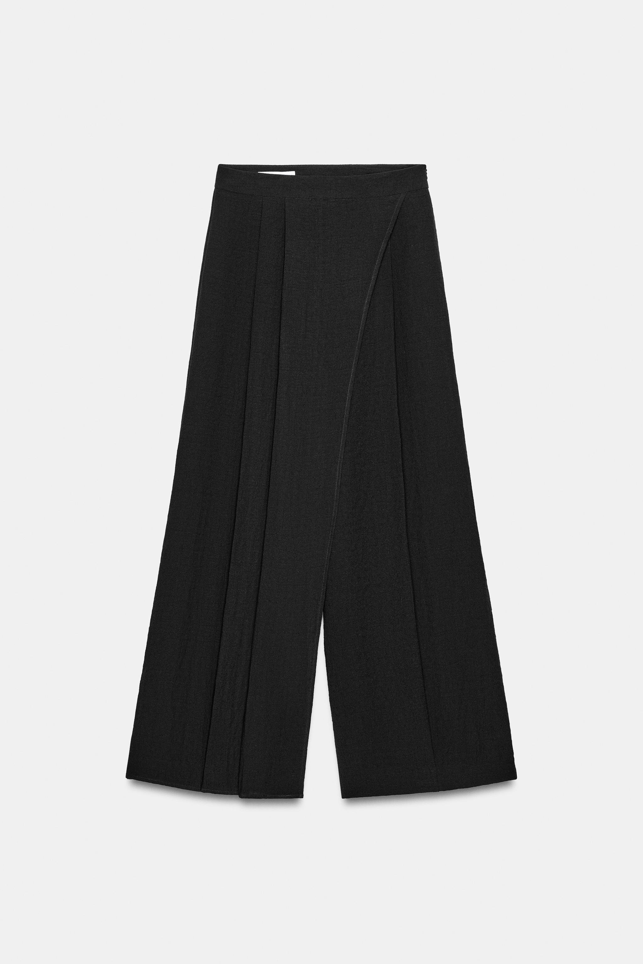 WRAP FRONT WIDE LEG PANTS