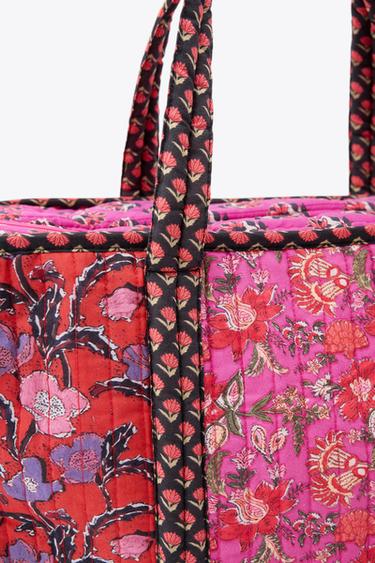 FLORAL PRINT PADDED BAG - Fuchsia by Zara - Image 3
