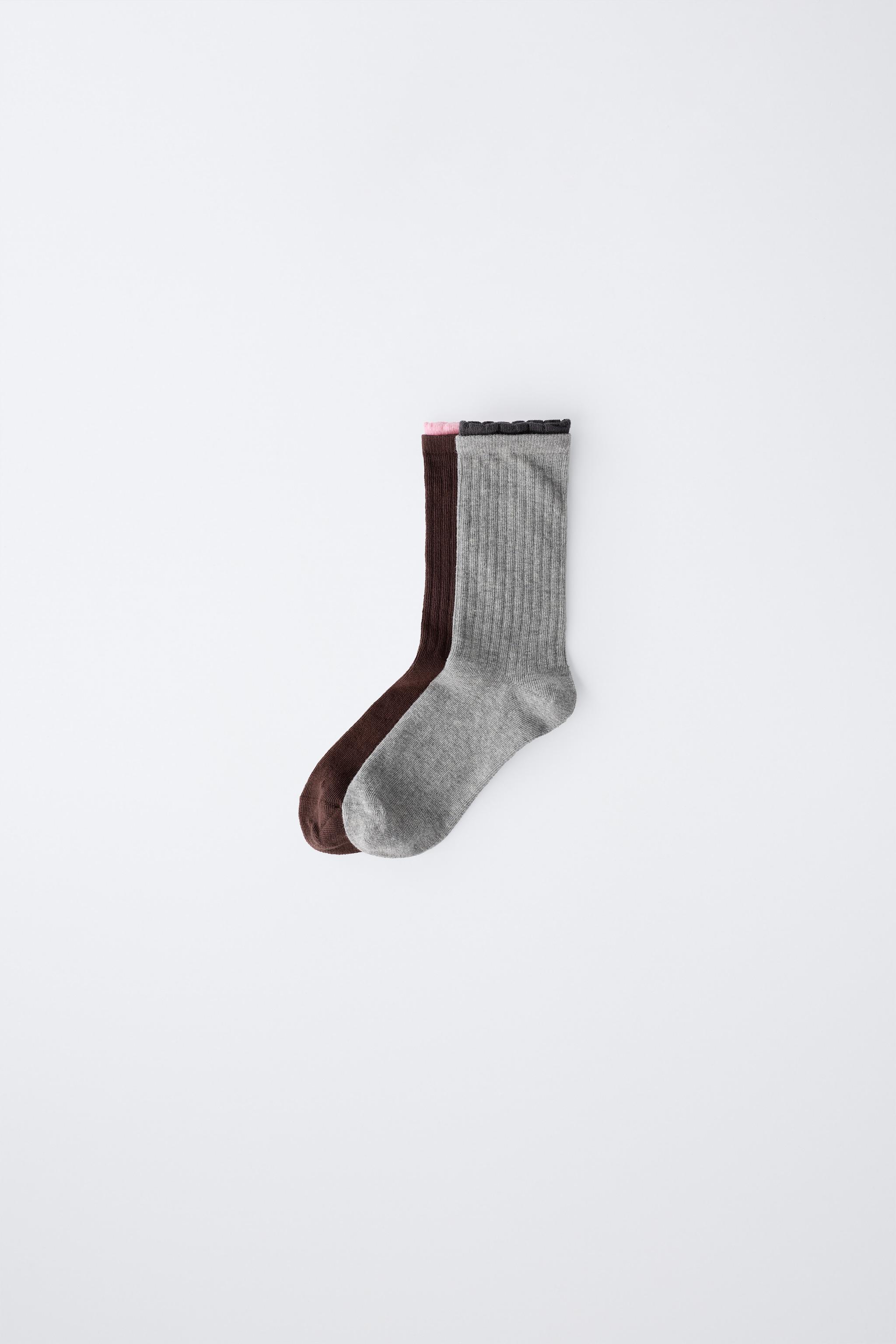 LOT DE DEUX CHAUSSETTES LONGUES EFFET DOUBLE