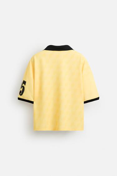 RETRO FOOTBALL PRINT POLO SHIRT - Light yellow by Zara - Image 7