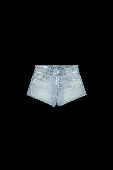 SHORTS MINI DENIM TRF TIRO MEDIO - Azul claro de Zara