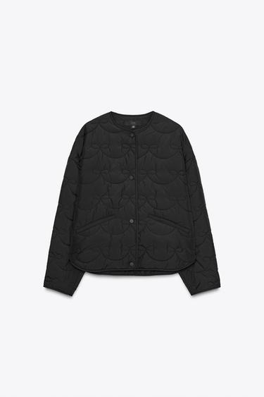 QUILTED JACKET WITH BOWS - Black by Zara