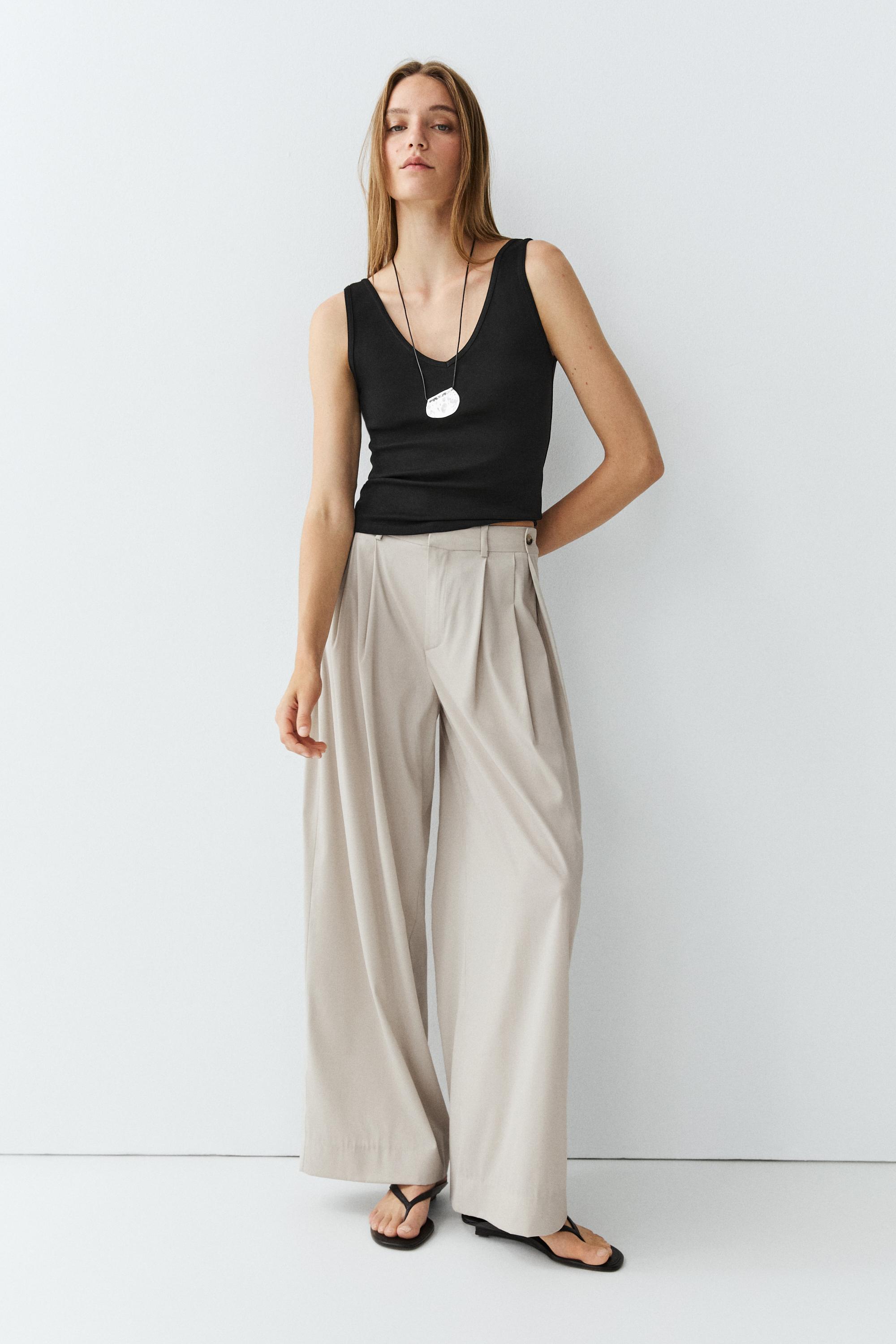 Cotton blend strappy top