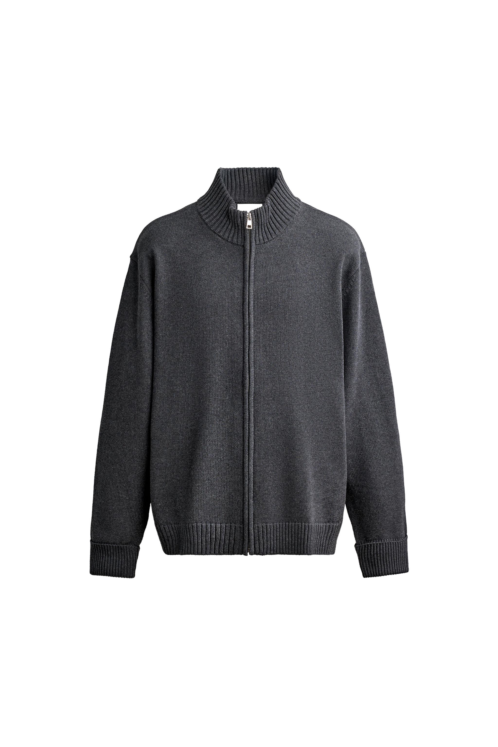 ZIP-UP KNIT CARDIGAN - Chocolate | ZARA United States