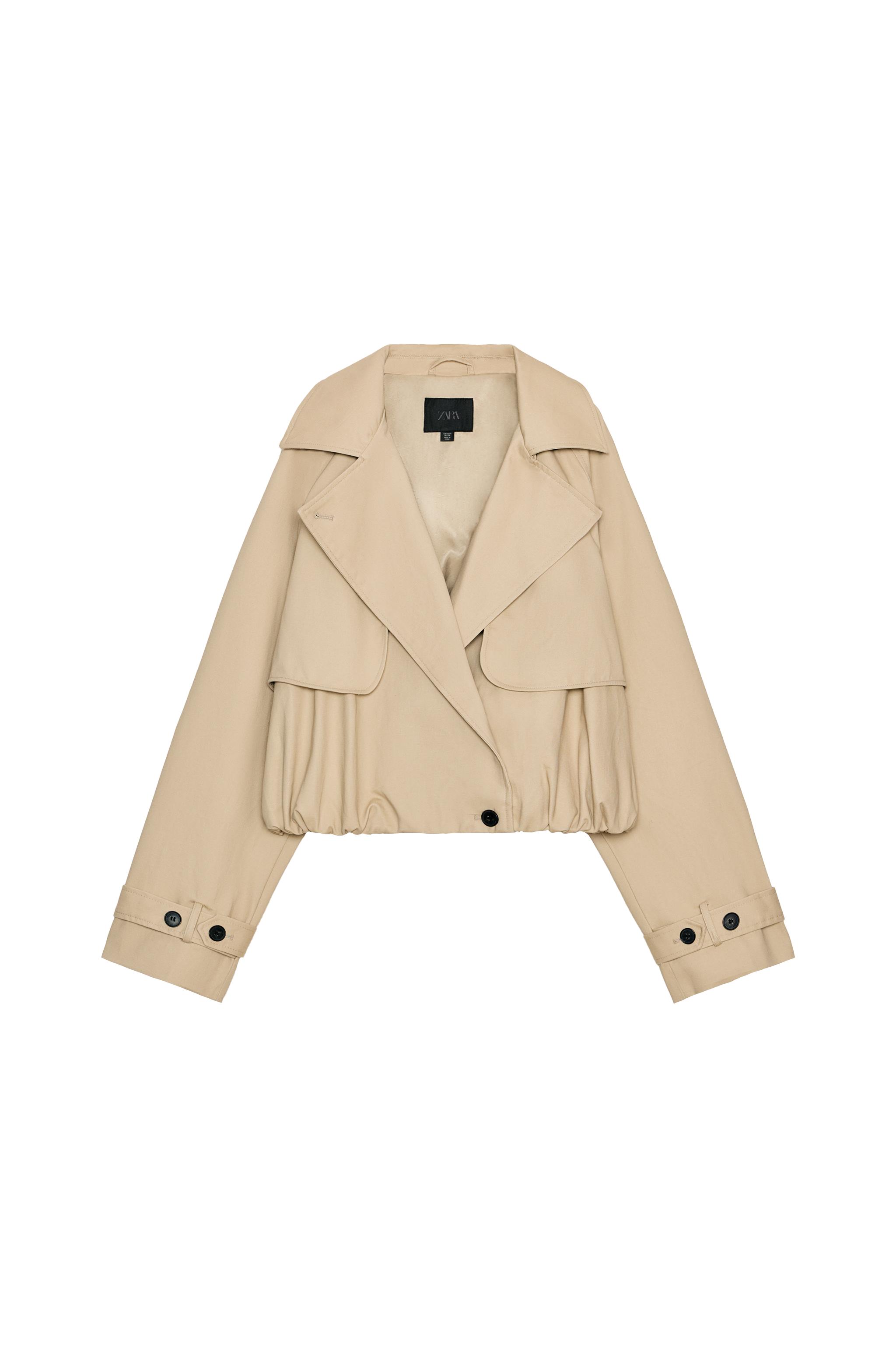 SHORT TRENCH COAT WITH BALLOON EFFECT SECOND HAND | Zara Preowned