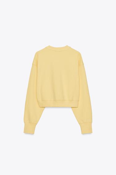 EMBROIDERED SLOGAN PLUSH SWEATSHIRT - Yellow by Zara - Image 9
