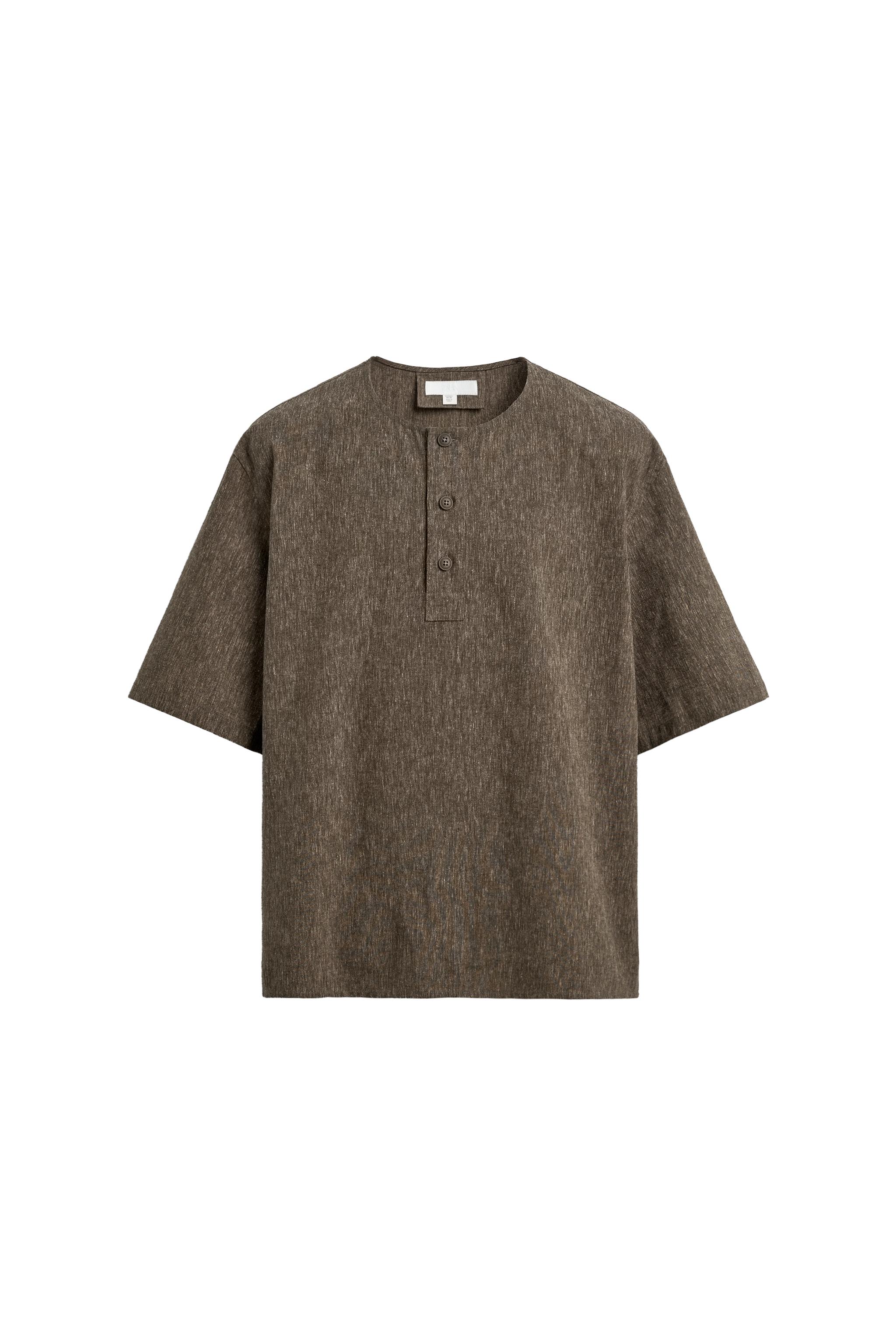 リネン混ポロシャツ - カーキ | ZARA Japan / 日本