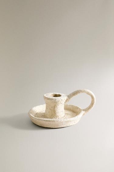 CLAY CANDLESTICK - White by Zara