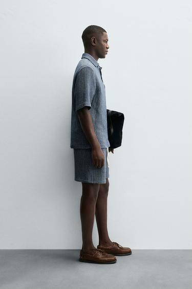 CHEMISE POLO STRUCTURÉE - Bleu de Zara - Image 3