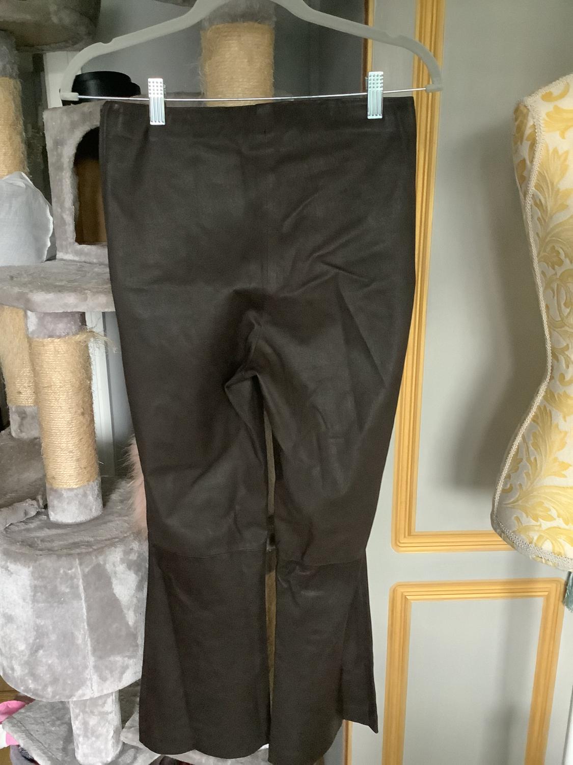 CROPPED FLARE LEATHER TROUSERS - Image 2