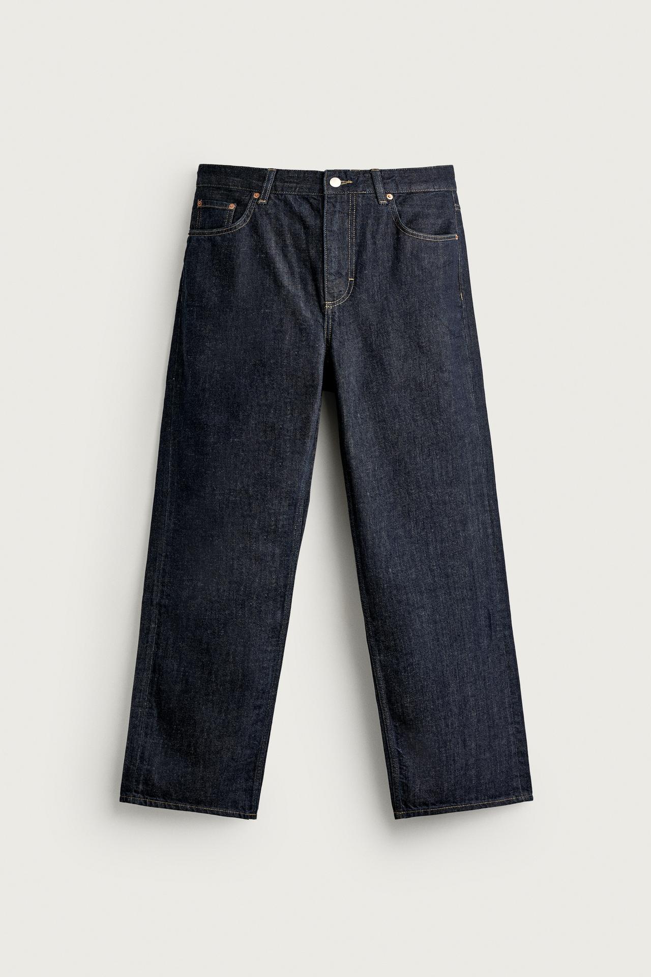 STRAIGHT FIT JEANS — Dark indigo