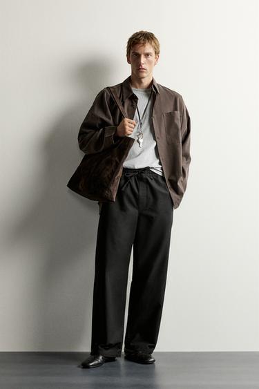 RELAXED FIT BUTTON TROUSERS - Black by Zara - Image 0