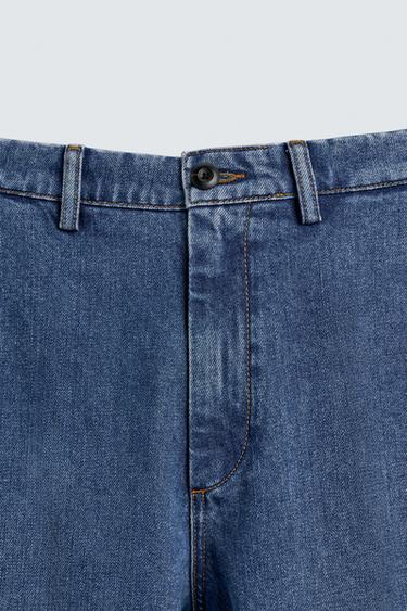 STRAIGHT-LEG DENIM CHINO TROUSERS - Blue by Zara - Image 9