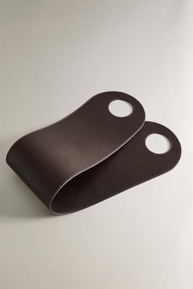 LEATHER MAGAZINE HOLDER - Dark brown by Zara - Image 1