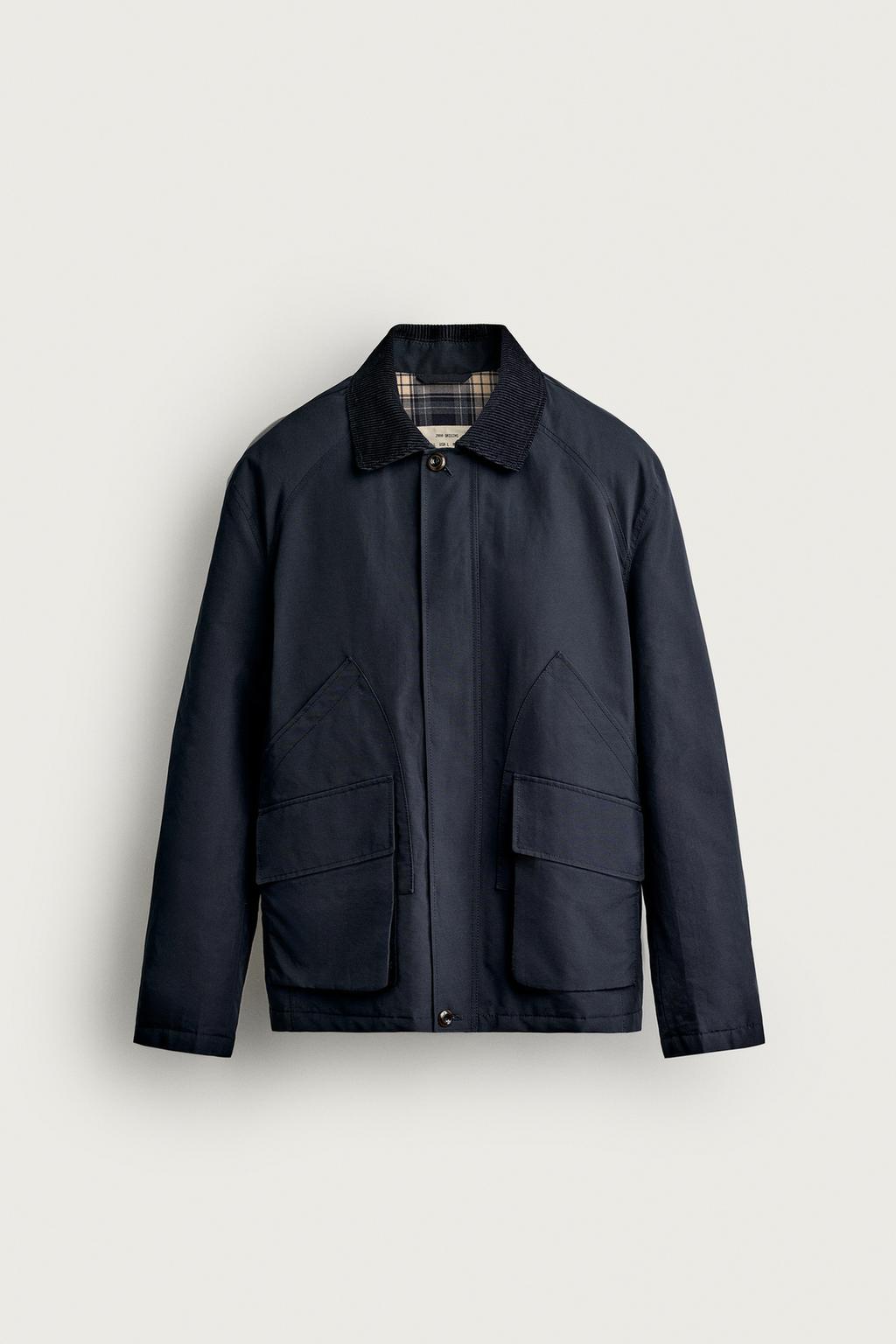 REGULAR FIT JACKET WITH CONTRAST COLLAR