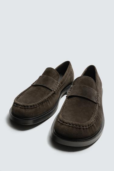 موكاسين جلدي بقناع - بني الخاص بـ Zara