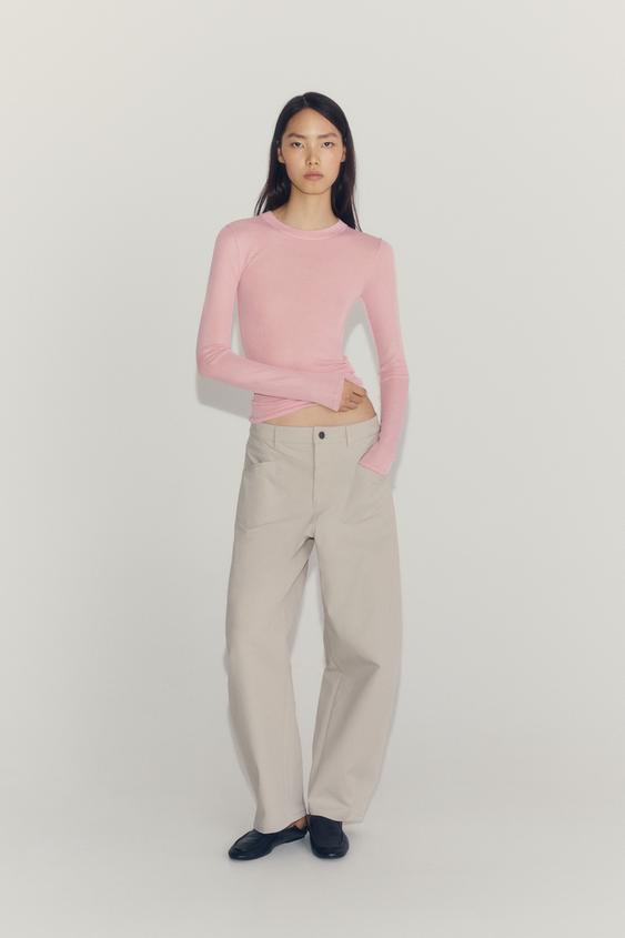 ZW COLLECTION WIDE-LEG TROUSERS - Light grey de Zara - Imagen 0