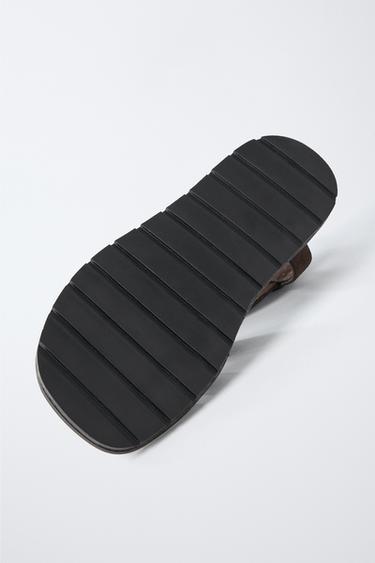 LEATHER CAGE SANDALS - Brown by Zara - Image 6