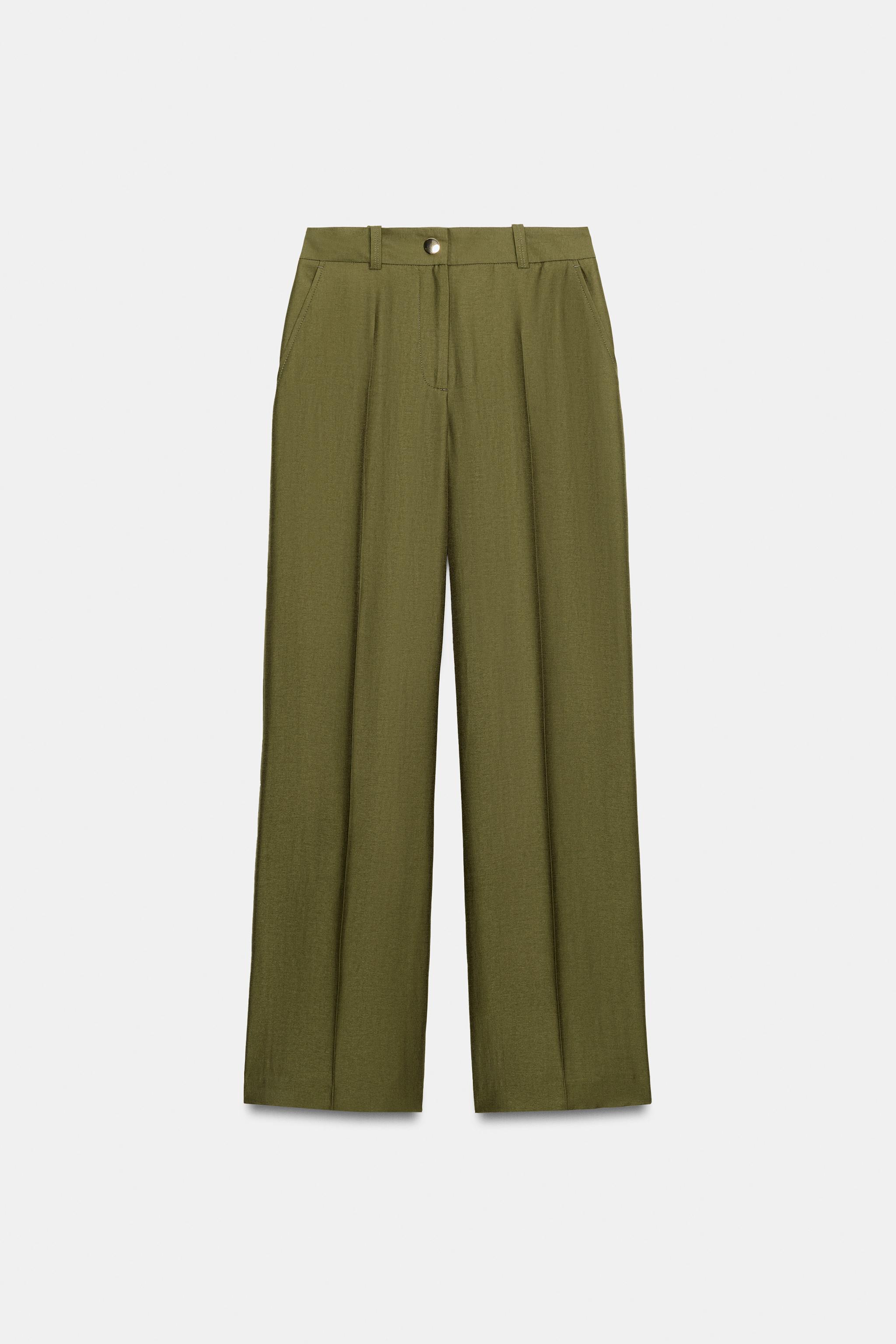 Женские брюки Zara HIGH-RISE STRAIGHT-LEG TROUSERS — фото 9