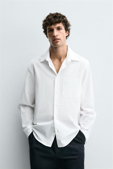 CREASED-EFFECT SHIRT - White by Zara