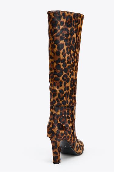 ANIMAL PRINT LEATHER AND SHEEPSKIN BOOTS - Leopard by Zara - Image 5