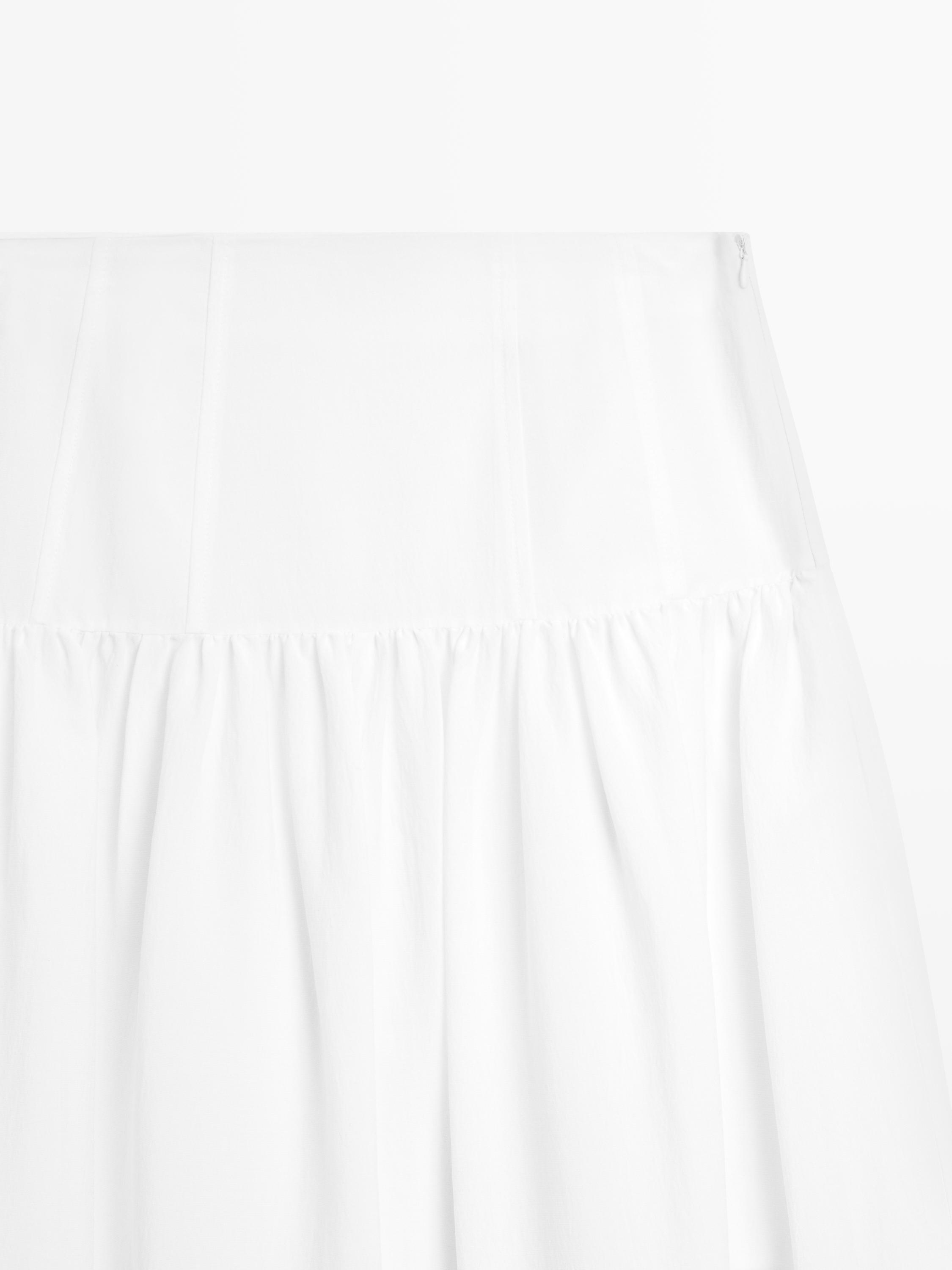 Midi skirt with yoke detail — White