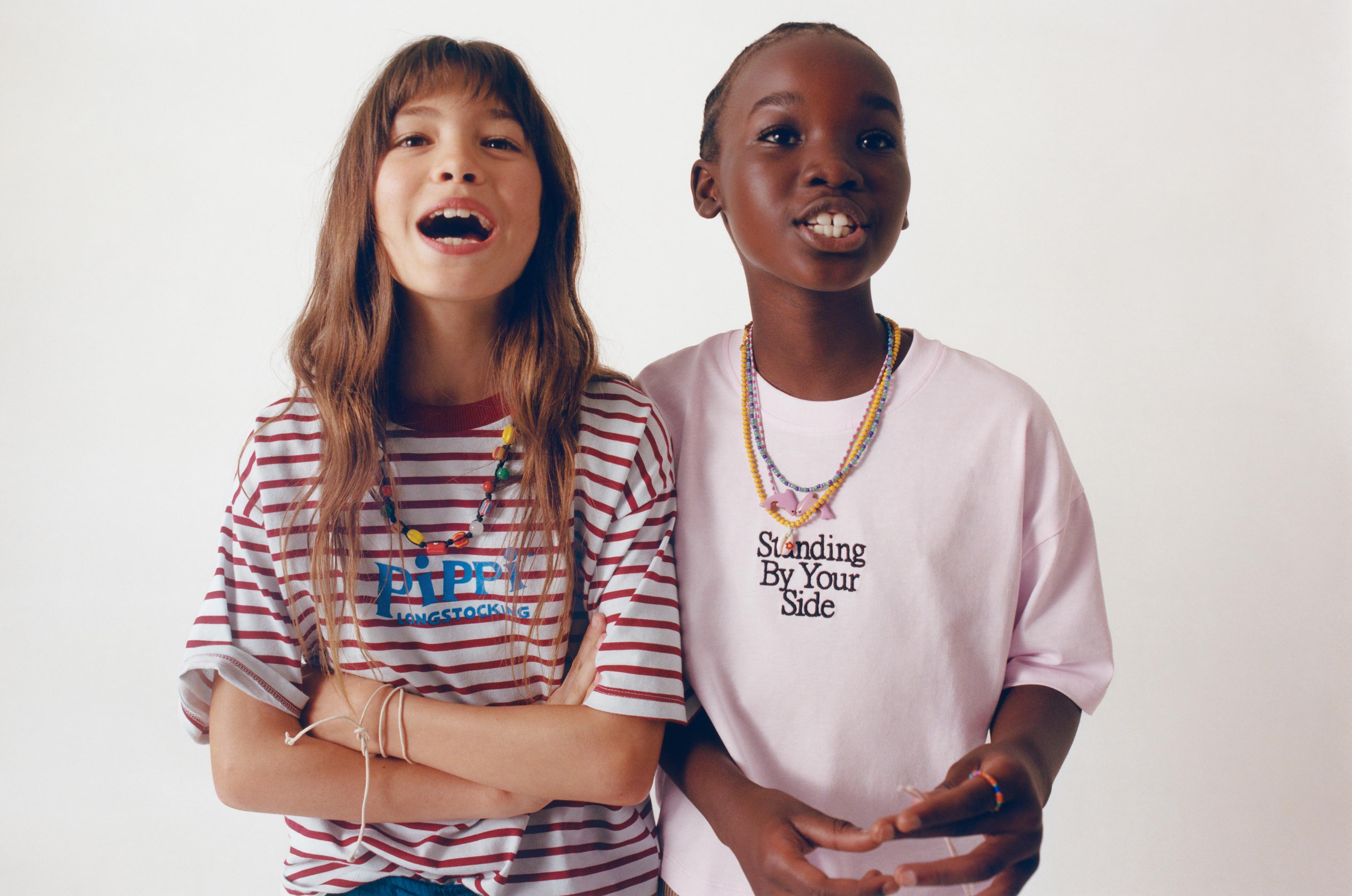 PIPPI LONGSTOCKING STRIPE PRINT T-SHIRT — Blue