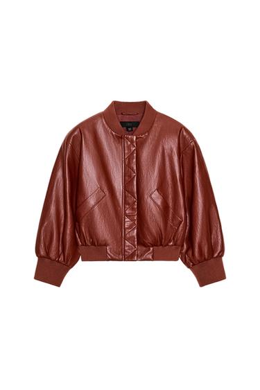 BOMBER MATIÈRE SYNTHÈTIQUE ÉPAULETTES ENSEMBLE - Tuile de Zara