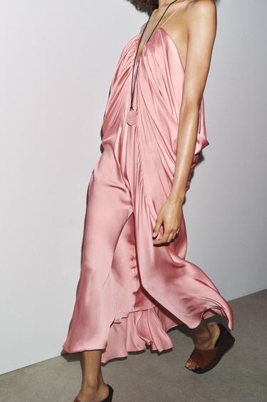 ROBE SATINÉE VOLUME ZW COLLECTION - Rose de Zara - Image 5