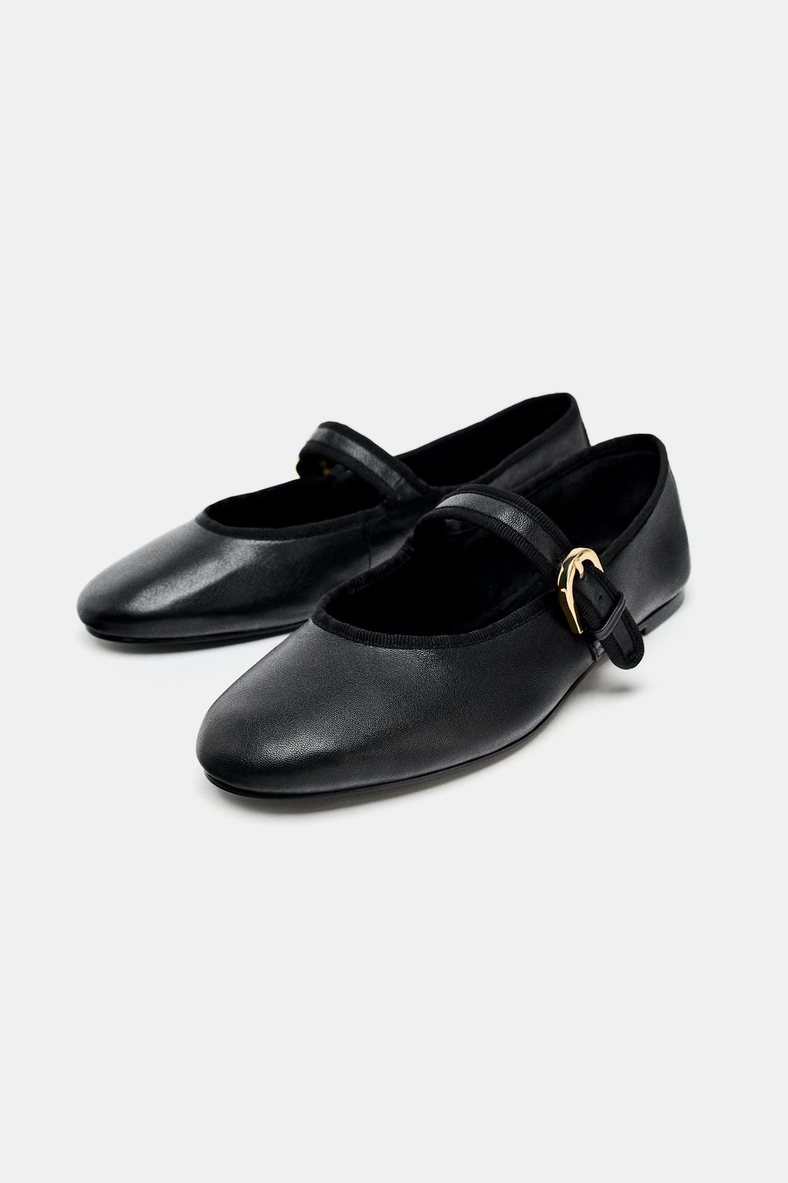 FLACHE LEDER-BALLERINA