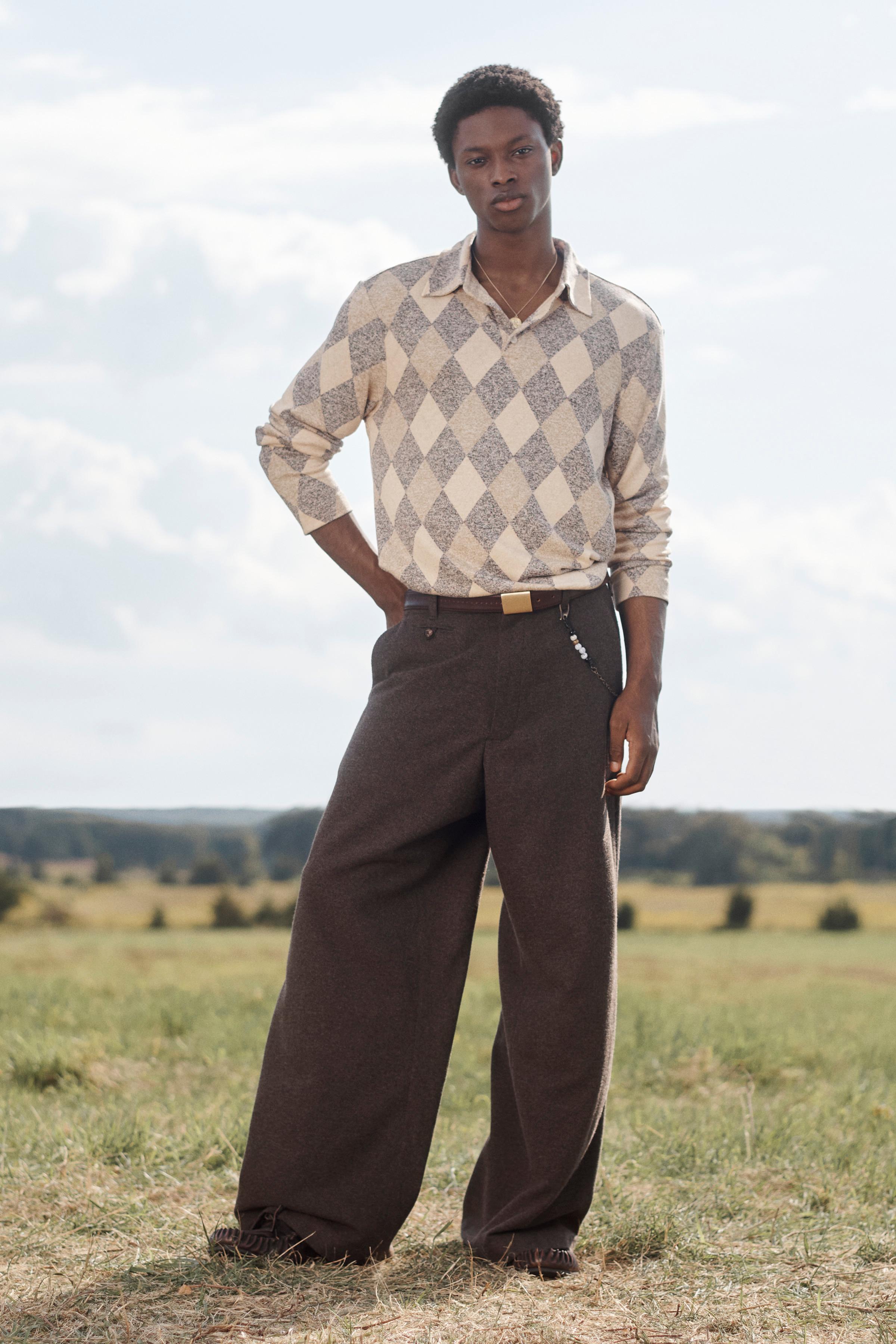 ひし形柄リミテッドエディションポロシャツ - ベージュ | ZARA Japan