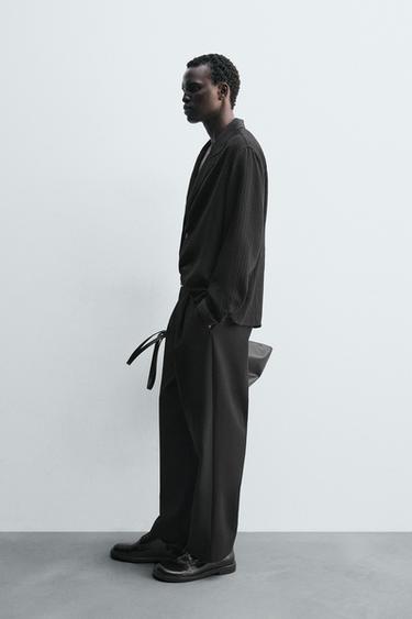 CHEMISE KIMONO À RAYURES - Noir de Zara - Image 3