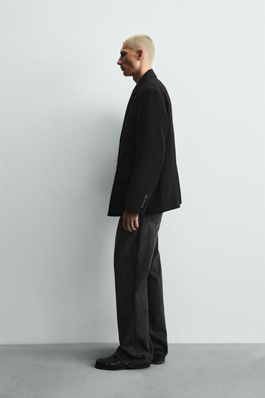 FLUID RELAXED FIT BLAZER - Black by Zara - Image 3