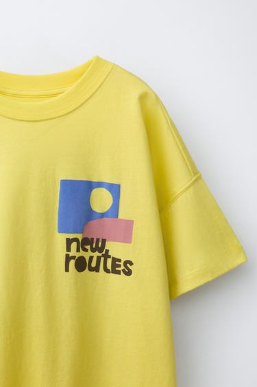 T-SHIRT IMPRIMÉ - Jaune de Zara - Image 2