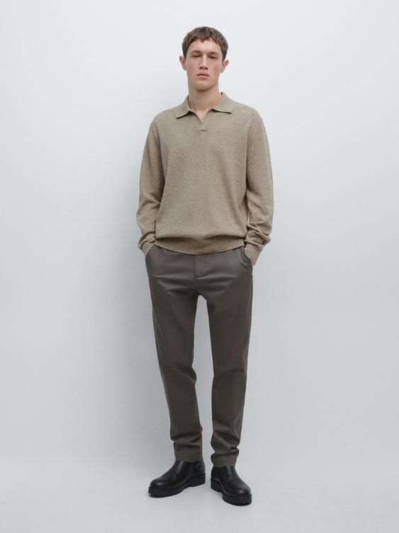 Cotton blend knit polo collar sweater from Zara - $130