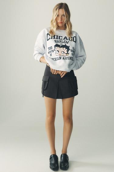 FALDA PANTALÓN BOLSILLOS - Negro de Zara