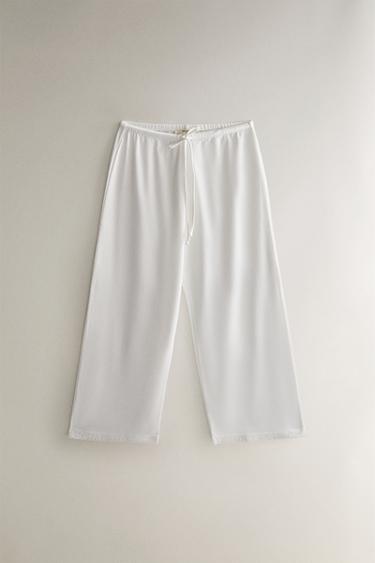 COTTON JERSEY TROUSERS - White by Zara