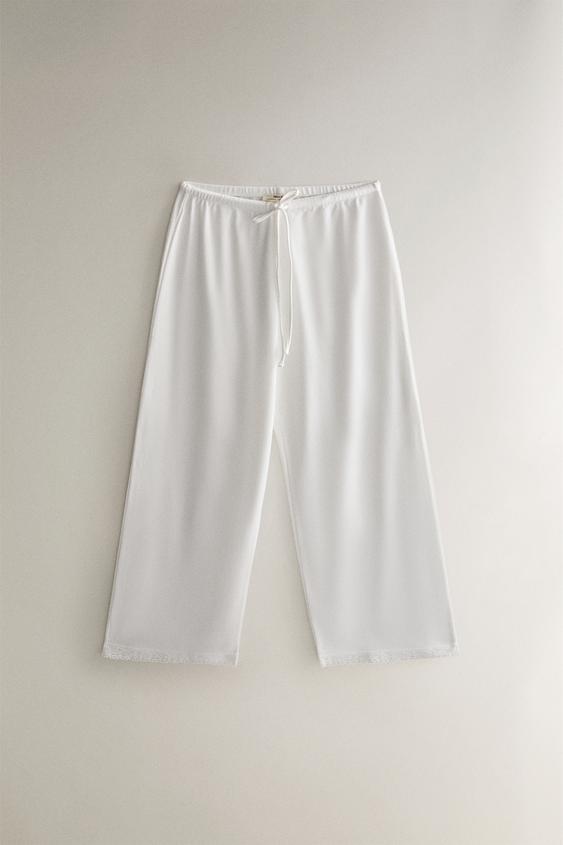 CALÇA DE ALGODÃO - Branco da Zara - Imagem 0