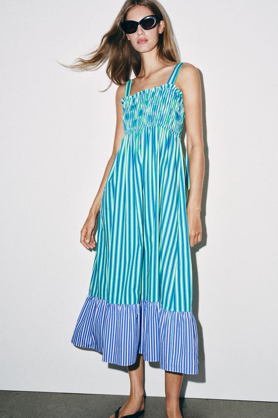 STRIPED MIDI DRESS - striped by Zara - Image 0