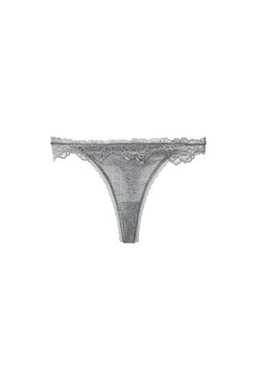 BRAGUITA POINTELLE ENCAJE - Gris vigoré de Zara