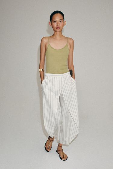 ШТАНИ-ПАРЕО ZW COLLECTION У СМУЖКУ З ЛЬОНОМ - у смужку Zara