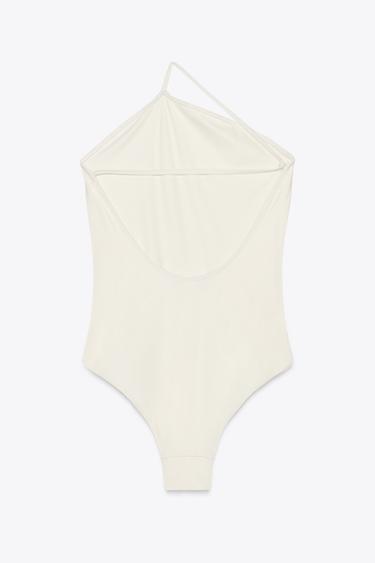 PLAIN ASYMMETRIC SWIMSUIT - Ecru by Zara - Image 1