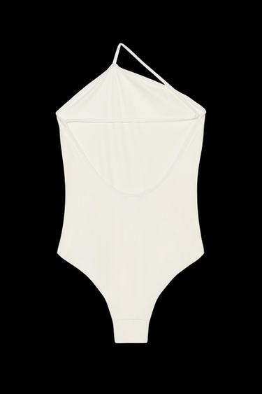PLAIN ASYMMETRIC SWIMSUIT - Ecru by Zara