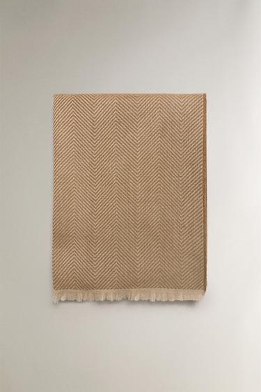 HERRINGBONE THROW - Sand by Zara