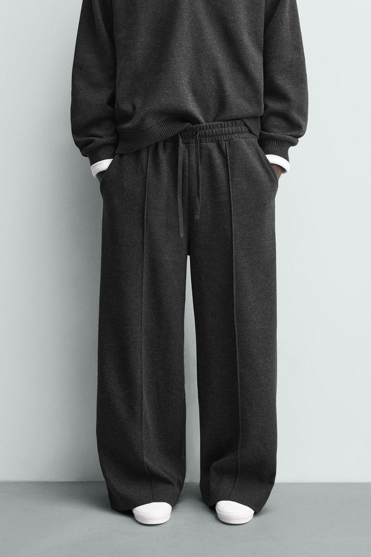 ZARA TEXTURED WIDE-LEG JOGGING TROUSERS